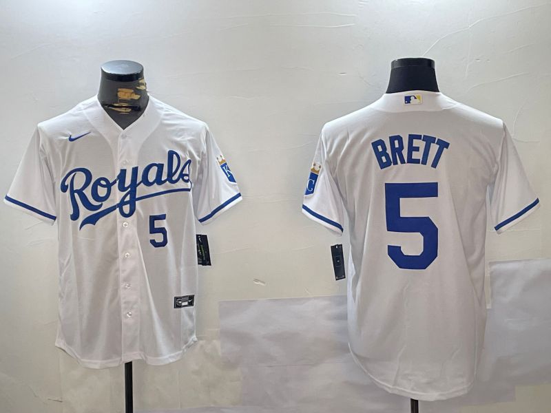 Men Kansas City Royals #5 Brett White Game 2024 Nike MLB Jersey style 2